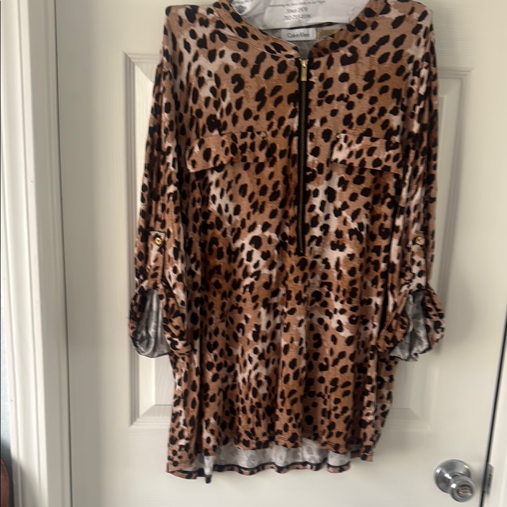 Calvin Klein Collection Leopard Print Blouse